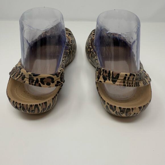 Crocs Ballet Flats Womens 6 Kadee Leopard Print Lightweight Slingback Shoes - Picture 6 of 11